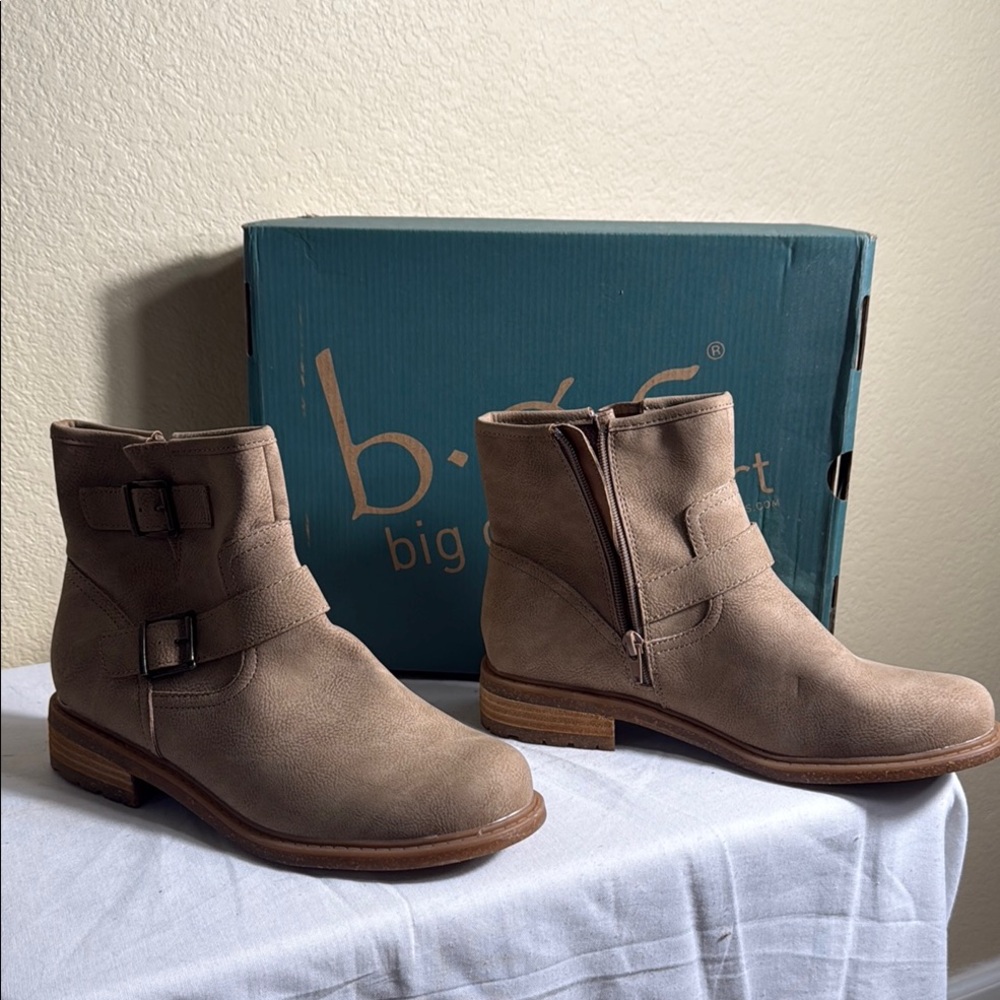 b.o.c. Tan Ankle Booties with Elastic Panels